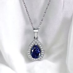 Introducing our teardrop sapphire necklace.  This beautiful sapphire necklace is made with high quality 925 Sterling silver and a deep royal blue sapphire stone in a teardrop design that sparkles like no other.  chain length 16inch +2inch extender pendant- 20mm - 9mm  All orders are perfectly presented in our SophieJean Jewellery gift bags 🤍 Jewellery Dainty, Minimalist Jewellery, Deep Royal Blue, September Birthstone, Sapphire Necklace, Sapphire Stone, Minimalist Jewelry, Handmade Bracelets, Blue Sapphire