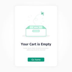 an email form with the message your cart is empty