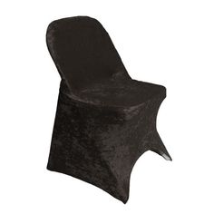 a black chair covered with a velvet cover on it's back end and legs