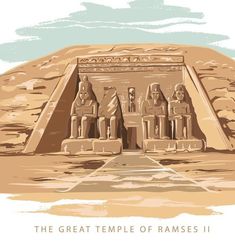 the great temple of ramses ii is depicted in this illustration from ancient egyptian art