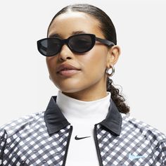 Throw back your style without compromising on comfort. With their '90s vibe, the Nike NV07 Sunglasses have a square, streamlined design without giving up on durability and wearability. Between the 4-base flat lens providing a slim profile and the durable hinges, you'll be made in the shade. Jewelry Promotion, Ideal Shape, Nike Gold, Throw Back, Streamline Design, Streamlined Design, Iconic Style, Sunny Day, Eyewear Sunglasses