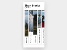 the front cover of short stories by tim frank, with four different pictures on it