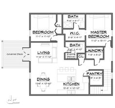 the floor plan for a two bedroom apartment with an attached kitchen and living room area