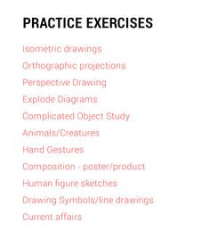 the words practice exercises are written in black and white, with red lettering on it