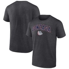 a black t - shirt with the word gonzoga on it and a red, white