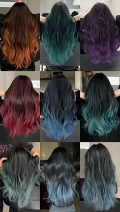 20 Coolest 2024 Hair Colors to Inspire You Hair Colour Ideas Ombre, Hair Colour Styles Highlights, Dyed Hair Tips Blonde, Long Hair Colors Ideas, Tie And Dye Hair, Aesthetic Hair Colour Ideas, Color Dyed Hair Ideas For Brunettes, Unique Hair Dye Patterns, Colored Balayage Hair