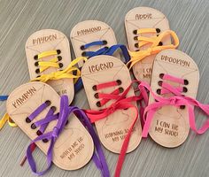 Teaching Shoe Tying, Personalized Shoes, Wood Shoes, Activity Board, Tie Shoes, Preschool Art, School Items, Kid Names, Shoe Laces