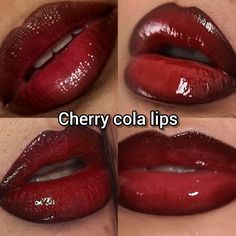 Cherry Cola Lipstick, Best Dark Red Lipstick, Cherry Cola Lips Products, Red Lip Combos For Light Skin, Black Lipliner With Red Lipstick, Christmas Lip Combo, Cherry Coke Lip Combo, Lip Stain Tutorial, Asian Lip Combo