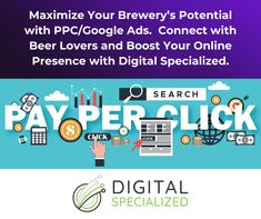 the banner for pay per click, which features images of various items and text on it