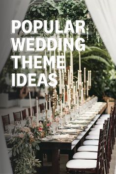 a long table with candles and flowers on it is surrounded by white draping