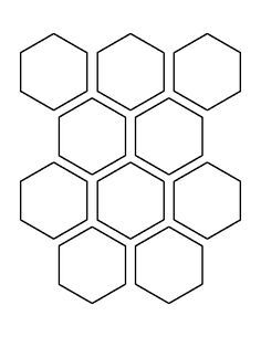 the hexagonal pattern is shown in black and white