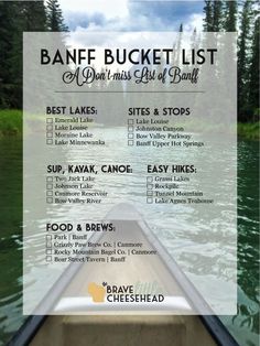 the back end of a boat with text on it that says, bane bucket list don't miss bill of bank