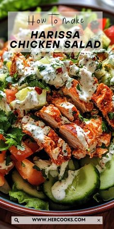 This Harissa Chicken Salad brings together the rich, smoky heat of harissa with vibrant, crisp salad ingredients. An ideal festive dish for those who love bold flavors. Crisp Salad, Costco Chicken, Harissa Recipes, Chicken Salads, Harissa Chicken, Spiced Chicken, Classic Appetizers, Chicken Spices, How To Make Salad