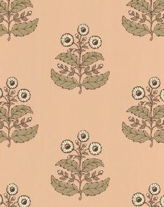 an old wallpaper with flowers and leaves on the back ground, in pale colors