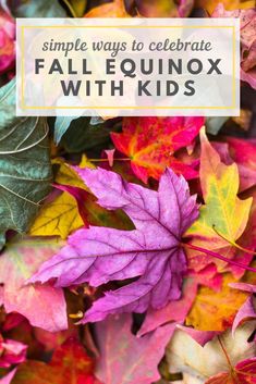 fall leaves with text overlay saying simple ways to celebrate fall equinox with kids