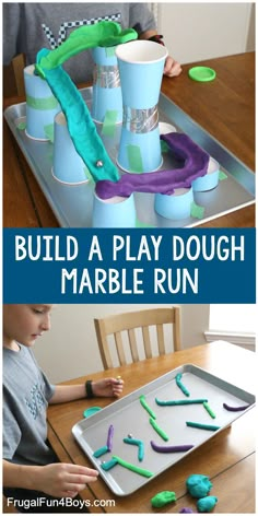 this is an easy and fun marble run for toddlers to play on the table