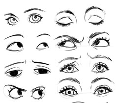 the various types of eyes and eyebrows in this drawing lesson, you can see how to draw