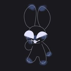 an image of a cartoon bunny with glasses on it's face and eyes closed