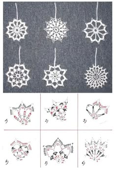 the instructions for how to make snowflakes with crocheted thread and yarn