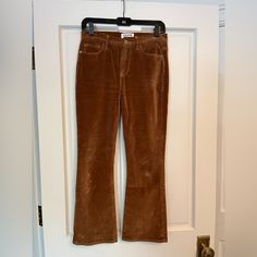 *New* Light Brown Velvet Pants Size 26 Boot Cut Brown Velvet Pants, Frame Light, Brown Velvet, Velvet Pants, Pants Color, Light Brown, Boot Cut, Pant Jumpsuit, Pants For Women