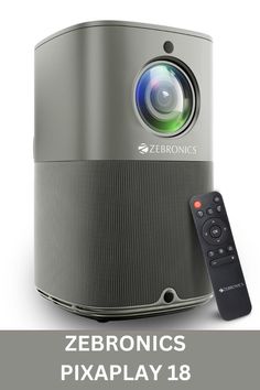 ZEBRONICS PIXAPLAY 18, Smart Vertical Projector, 3800 Lumens, 4K Support, Dolby Audio, 200 inch Screen Size, HDMI, USB, WIFI, Supports Bluetooth, 1080p Native, Electronic Focus, APP Support, Miracast Focus App, At Home Date, Cinema Experience, Screen Size, Movie Night, Projector, Audio, Electronics, Screen