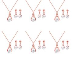 PRICES MAY VARY. ❖ HIGH QUALITY MATERIAL❖ This Women'S Wedding Jewellery Set Is Contain One Necklace & One Pairs Earrings.It's Made Of 18k Gold or Rose Gold or Silver Plated Eco-Friendly Alloy/Copper With Selected Sparkly Crystal & 3A Rhinestone/Clear Cubic Zirconia,High Polished,Lead-Free & Cadmium-Free & Nickel-Free, Hypoallergenic And Suitable For Almost All Of Sensitive Skin.With A Fabulous Design And Solid Construction,Never Goes Out Of Style； ❖ JEWELLERY SET SIZE❖ Necklace Length:Adjustabl Bridesmaid Jewelry Set, Rose Gold Wedding Jewelry, Bridesmaid Jewelry Sets, Wedding Jewellery, Jewellery Set, Rose Gold Wedding, Engagement Anniversary, Wedding Jewelry Sets, Wedding Bridesmaid Dresses