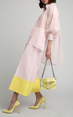 Ralph & Russo Trunkshow | Moda Operandi Elegantes Outfit Damen, Ralph Russo, Colorful Jumpsuit, Ralph And Russo, Yellow Outfit, Pink Coat, Mode Inspo, Moda Vintage, Pink And Yellow