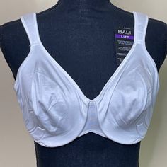 Brand Bali Color White Size 34dd Content Nylon Spandex Blend Condition New With Tags - Tag Is Not Attached To Bra Anymore Flaw On Inside Edge Of Cup (See Picture) See Pictures As Is Location Lp 202 Bali Bras, Women's Intimates, Bali, Color White, Spandex, Bra, Tags, Customer Support, Full Service