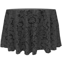 a black table cloth with an intricate design