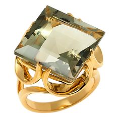 Rarities Gold-Plated Faceted Square Gemstone Ring This glamorous ring showcases a faceted gemstone solitaire set in high-shine gold-plated sterling silver. Its simply stunning design makes an unforgettable statement.       Approx. 7/8"L x 7/8"W x 3/8"H; shank 1/16"W     Stamped .925 sterling silver; gold plating   Stone Information       All sizes and weights approximate     Green Prasiolite - Square; 15.6ct     Rose de France Amethyst - Square; 16ct Gold Emerald Cut Topaz Ring, Elegant Gold Topaz Gemstone Ring, Elegant Faceted Citrine Rings, Elegant Citrine Crystal Ring With Gemstone, Formal Citrine Solitaire Jewelry, Luxury Gold Round Cut Gemstones, Formal Solitaire Citrine Jewelry, Elegant Gold Emerald Ring With Polished Finish, Elegant Citrine Crystal Ring