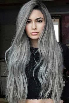 Long Grey Hair, Anti Gray Hair, Pepper Hair, Salt And Pepper Hair, Grey Wig, Lace Hair, Long Straight Hair