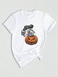 Looking for the perfect shirt to rock this Halloween season? Look no further! Our "Spooky Season" shirt is here to make you the life of the Halloween party! Made from a soft and cozy fall sweatshirt material, this pumpkin shirt is perfect for those cooler autumn nights when you're out trick-or-treating or attending a Halloween party. With its fun and festive design, you'll be sure to turn heads wherever you go! Featuring a unique skeleton pumpkin design, this Halloween shirt captures the spirit Stand Collar Top, Skeleton Pumpkin, Spooky Skeleton, Skeleton Skull, Funny Skeleton, Skull Lover, Skeleton Shirt, Ghost Shirt, Festive Design