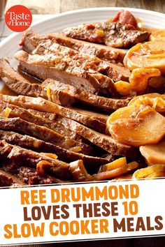 the cover of taste of home magazine features beef, potatoes and carrots on a white plate