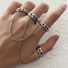 Stainless Steel Braided Chains Bohemian Adjustable Rings Plus - Etsy Hip Hop Chains, Holiday 2022, Rock Vintage, Wedding Bride Jewelry, Style Hip Hop, Punk Grunge, Gold And Silver Rings, Anniversary Jewelry, Gold Ring Sets