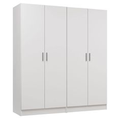 The Madesa 4 Doors Storage Cabinet offers ample storage with its 63-inch design and multiple shelves. Perfect for organizing clothing, linens, or household items, this white utility armoire is ideal for entryways, bedrooms, or living rooms. Armoire Closet, Standing Closet, Free Standing Closet, Bedroom Organization, Door Storage, Organization Bedroom, Clothes Organization, Household Items, Furniture Store