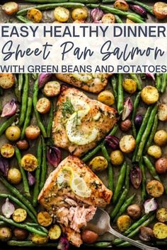 sheet pan salmon with green beans and potatoes