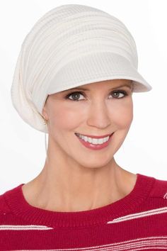 This relaxed and easy style offers lots of volume and complete comfort. The silky-soft ribbed bamboo viscose is ultra soft on sensitive skin. A bill in front provides sun protection and adds a sporty flair. You'll love the full, fun, slouchy look this cap provides. Effortless and casual, this hat is a great pick for everyday wear. This stylish hat was designed in the USA by Danielle Yates, exclusively for Cardani Headwear. Tagless for your comfort. Comfortable One Size Fits Most Hat, Comfortable Lightweight Hat, Lightweight Comfortable Hat One Size Fits Most, Casual Cream Hat With Upf 50+, Casual Upf 50+ Hat, Adjustable Solid Ribbed Hats, Casual Super Soft Cap, Casual Soft Cap, Casual Cream Hats With Uv Protection