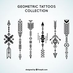 an assortment of geometric tattoo designs on a white background with the text,'geometric tattoos collection '