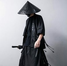 Samurai Cosplay, Black Techwear, Techwear Outfits, Kimono Shirt, Island Outfit, Techwear Fashion, Tech Wear, Cardigan Kimono, Traditional Kimono