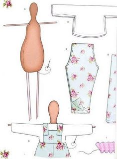 the paper doll is made to look like it's sewing