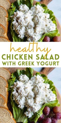 healthy chicken salad with greek yogurt is an easy and delicious lunch or appetizer