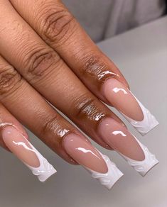 Gel Nails Long, Bubble Nails, French Acrylic Nails, Long Acrylic Nails Coffin, Bling Acrylic Nails