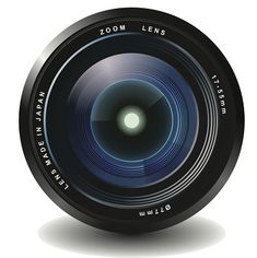 an image of a camera lens that is close up on a white background with the words zoom lens written below it