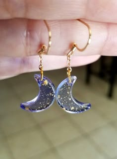 Check out this item in my Etsy shop https://www.etsy.com/listing/1306186745/purple-glass-moon-earrings-14k-gold Galaxy Accessories, Gold Moon Earrings, Moon Glass, Moon Dangle Earrings, Moon Fashion, Galaxy Clothes, Moon Earring, Moon Outfits, Moon Clothes