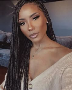 Mekap Mata, Long Box Braids, Smink Inspiration, Box Braids Styling, Beautiful Braids, African Braids Hairstyles, Braided Hairstyles For Black Women