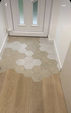 a white door and some wooden floors in front of a white door with glass panes