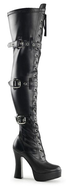 ELECTRA-3028 Matte Black Goth Rockabilly, Goth Clothes, Black Thigh High Boots, Goth Clothing, Black Thigh High, Punk Rock Fashion