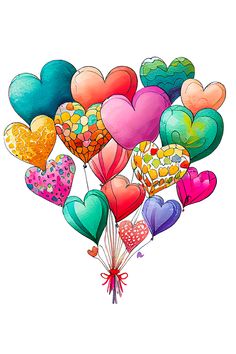 Balloons-hearts. Воздушные шарики-сердечки. PNG. Happy Birthday Hearts, Happy Birthday Art, Happy Birthday Greetings Friends, Happy Birthday Wishes Cards, 강아지 그림, Birthday Wishes Cards, Happy Birthday Messages, Happy Paintings, Happy Birthday Greetings