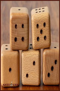 Vintage Wooden Dice - Set Of 5 Gaming, Unique Designs, History