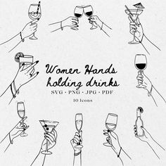 women hands holding wine glasses and toasting them with the words women hands holding drinks